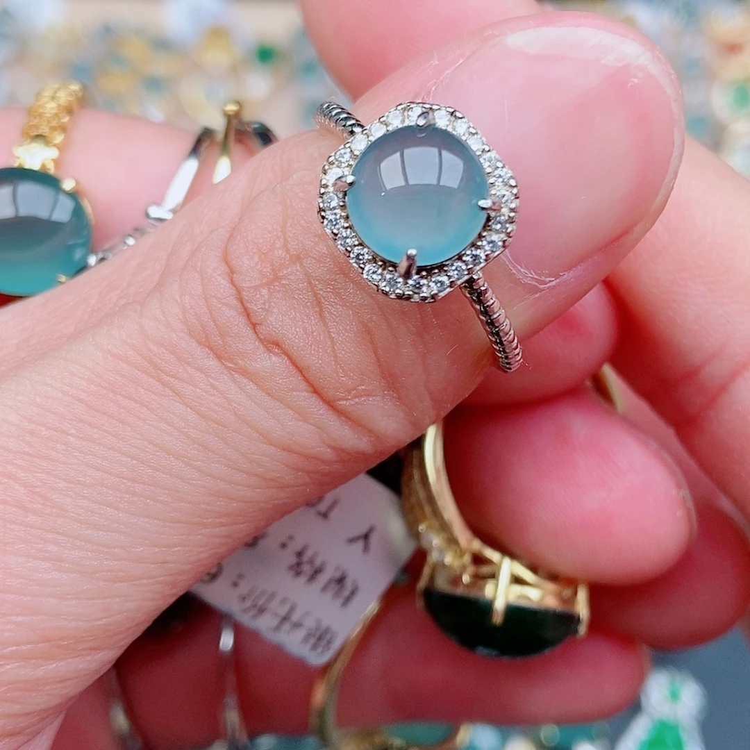 银S925镶嵌戒指翡翠