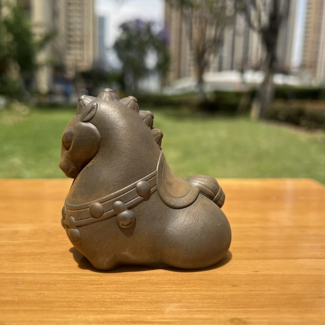 铸铁创意招财蒙古唐马潮玩高贵室内桌面怀旧茶玩手工摆件茶宠装饰