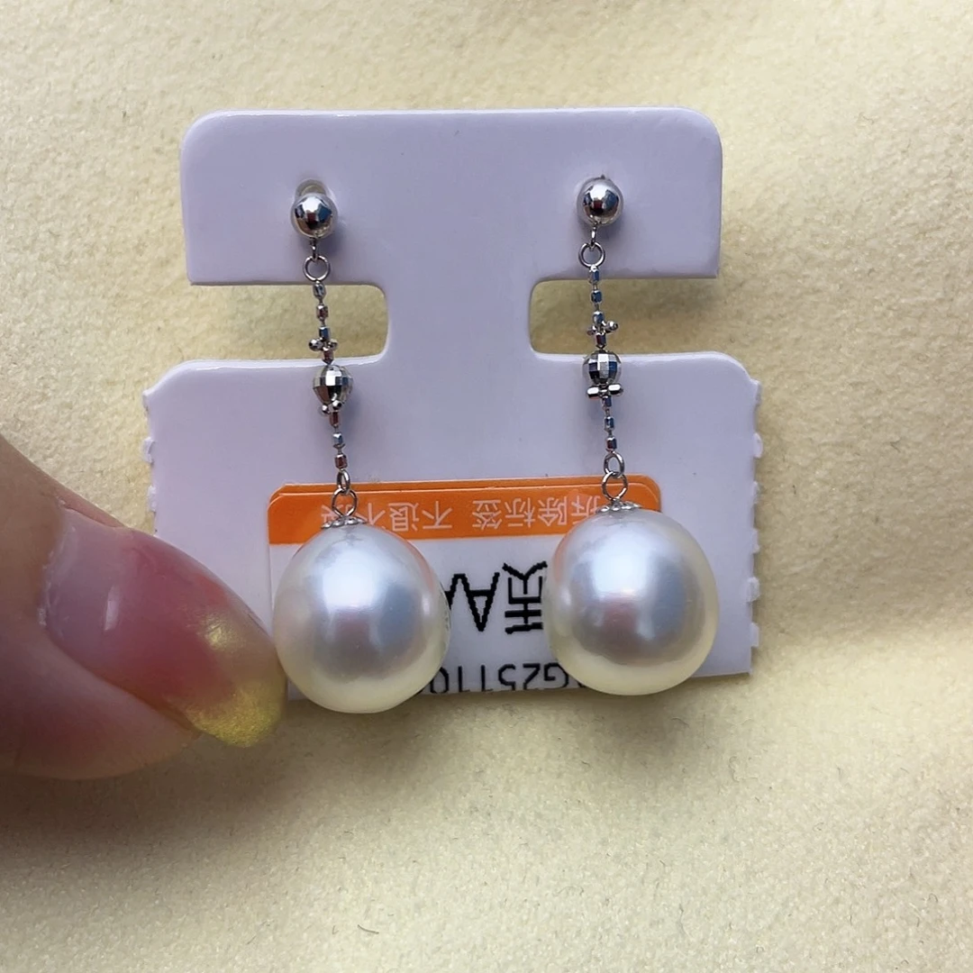 海水珍珠18K金镶嵌耳饰w19