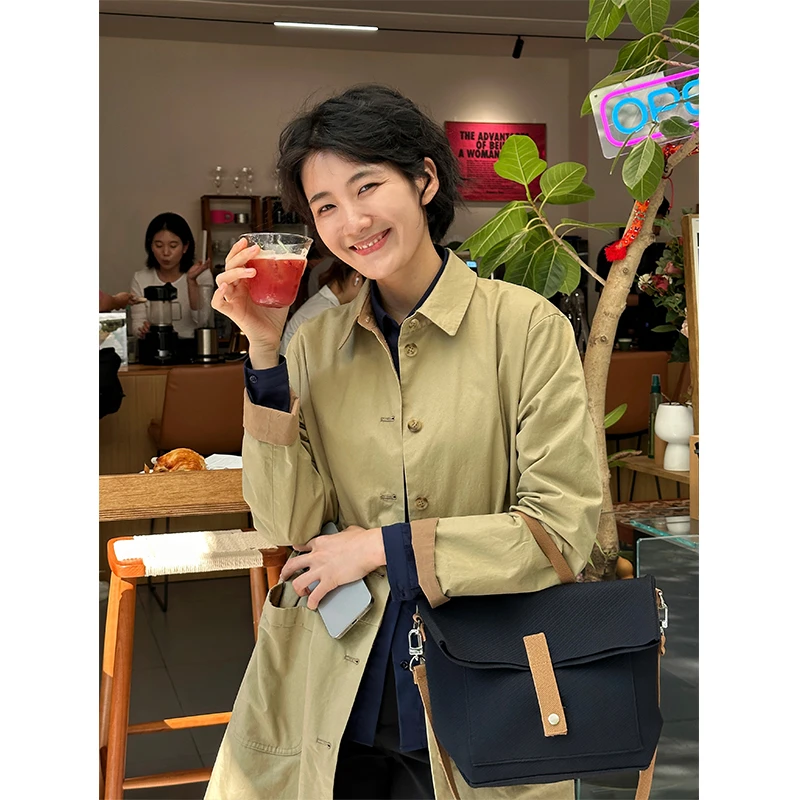 浪清/女装推荐 费怡纯棉双面百搭风衣42559#