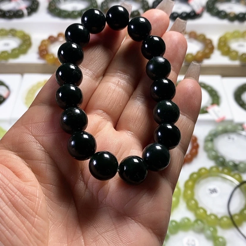 【闪购商品】未镶嵌蛇纹石玉手链Y*。卡12