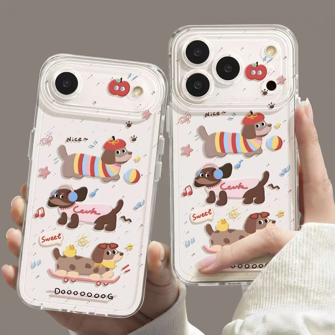 滑板腊肠狗太空壳适用iphone17Promax17air手机壳华为P70vivo小米
