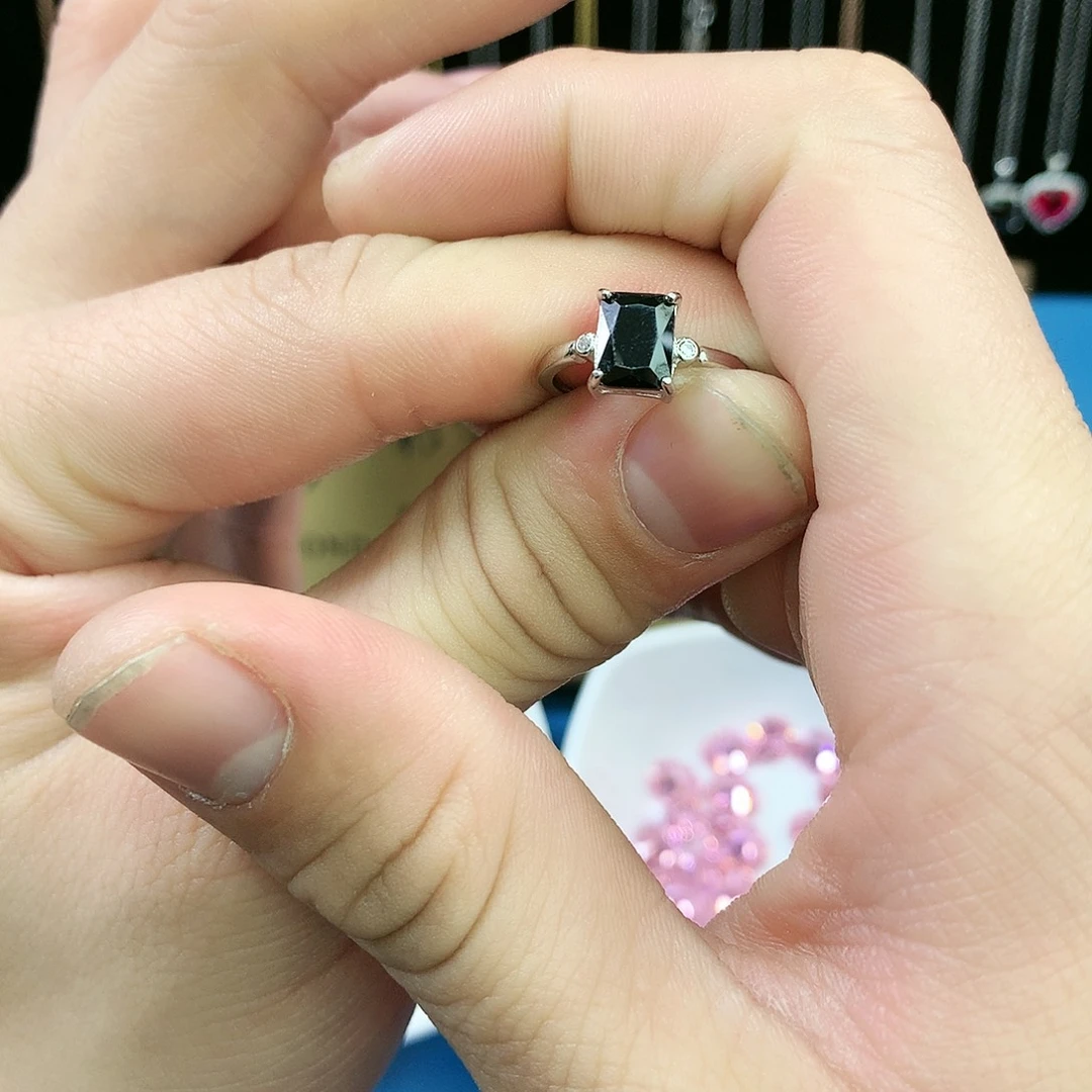 蓝宝石戒指银S925镶嵌