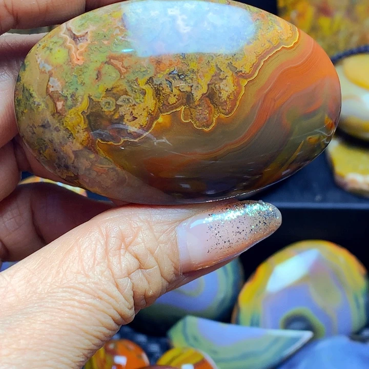 气***虹玛瑙/玉髓合金颈饰