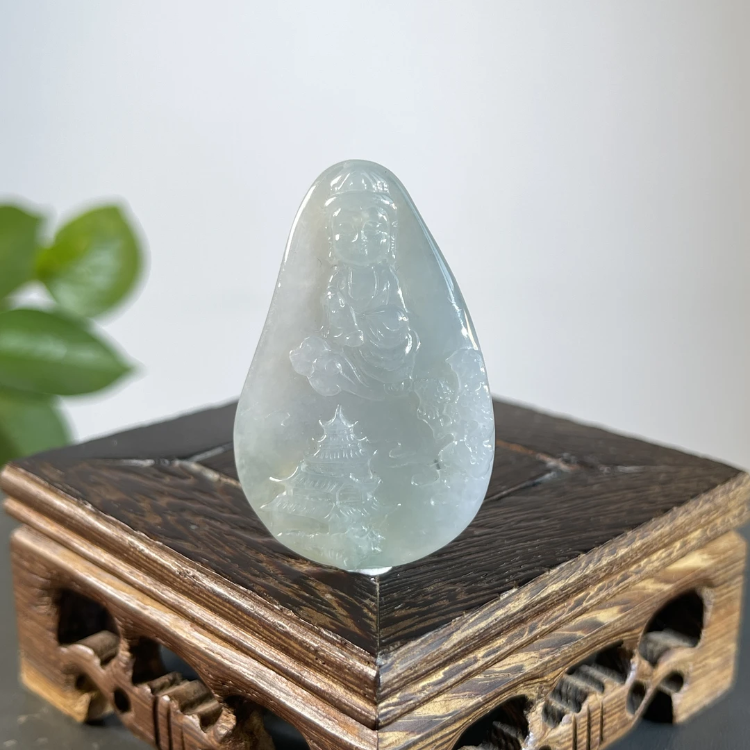 JTB11-72 天然缅甸A货翡翠  宝宝佛