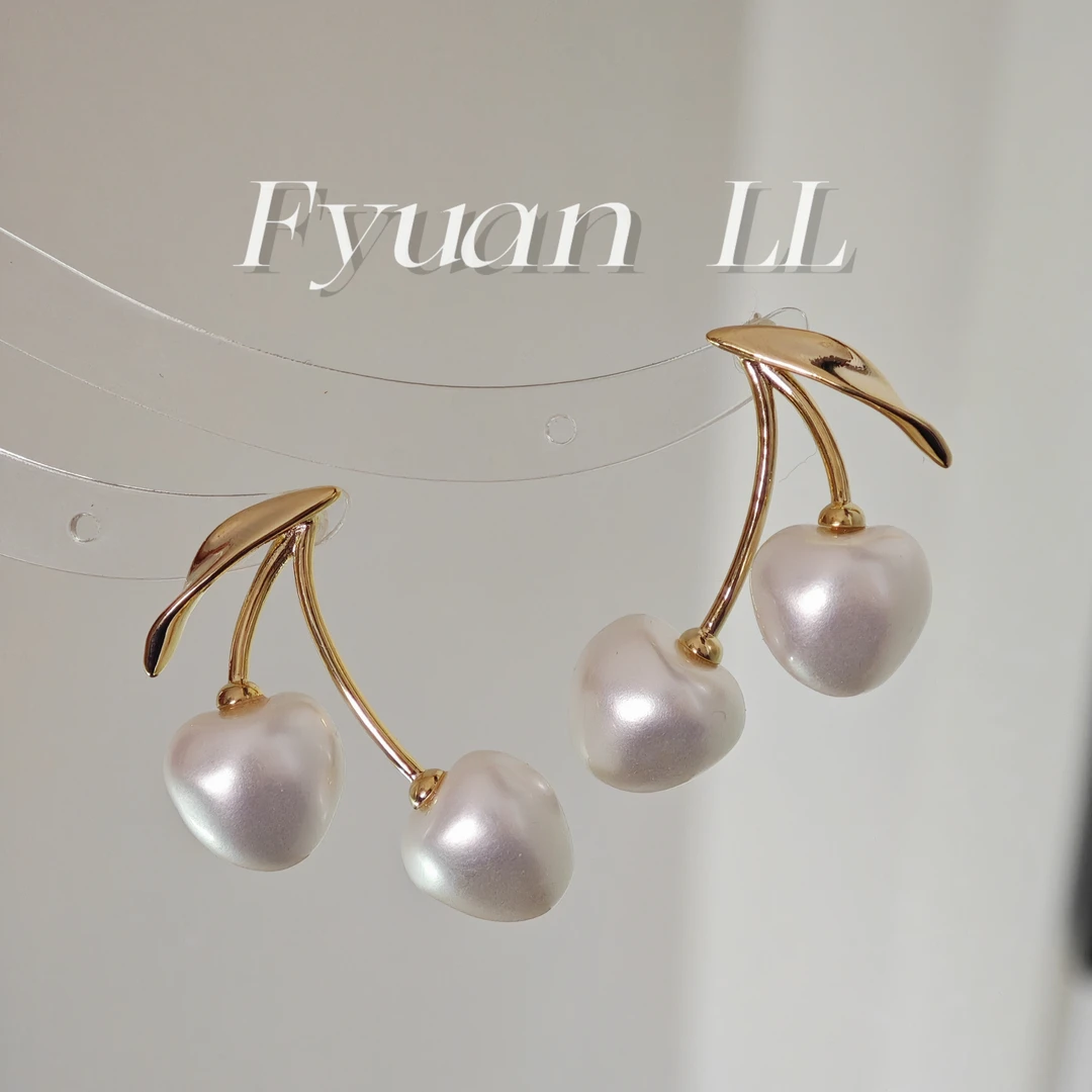 铜合金耳饰 小众设计感耳环耳饰轻奢精致树叶珠珠耳钉高级感温柔