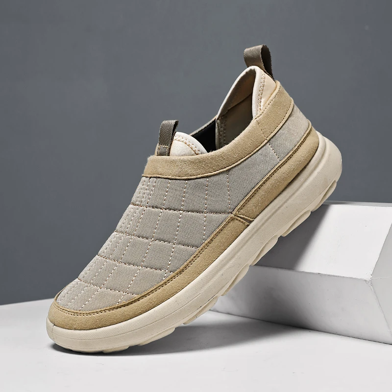 2025春秋新款时尚爸爸鞋软底舒适一脚蹬老人鞋厚底舒适休闲鞋男鞋