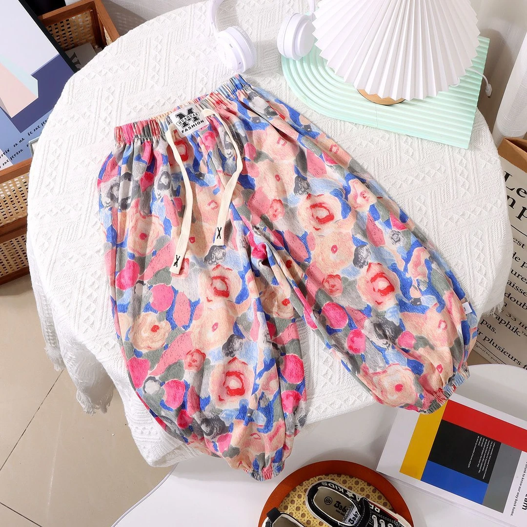 儿童夏季时尚冰凉防蚊裤亲子休闲裤薄款宽松凉爽舒适出街长裤