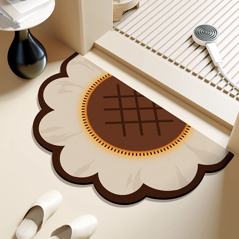 卫生间地垫软硅藻泥浴室吸水垫门口速干厚地毯厕所防滑脚垫子Q