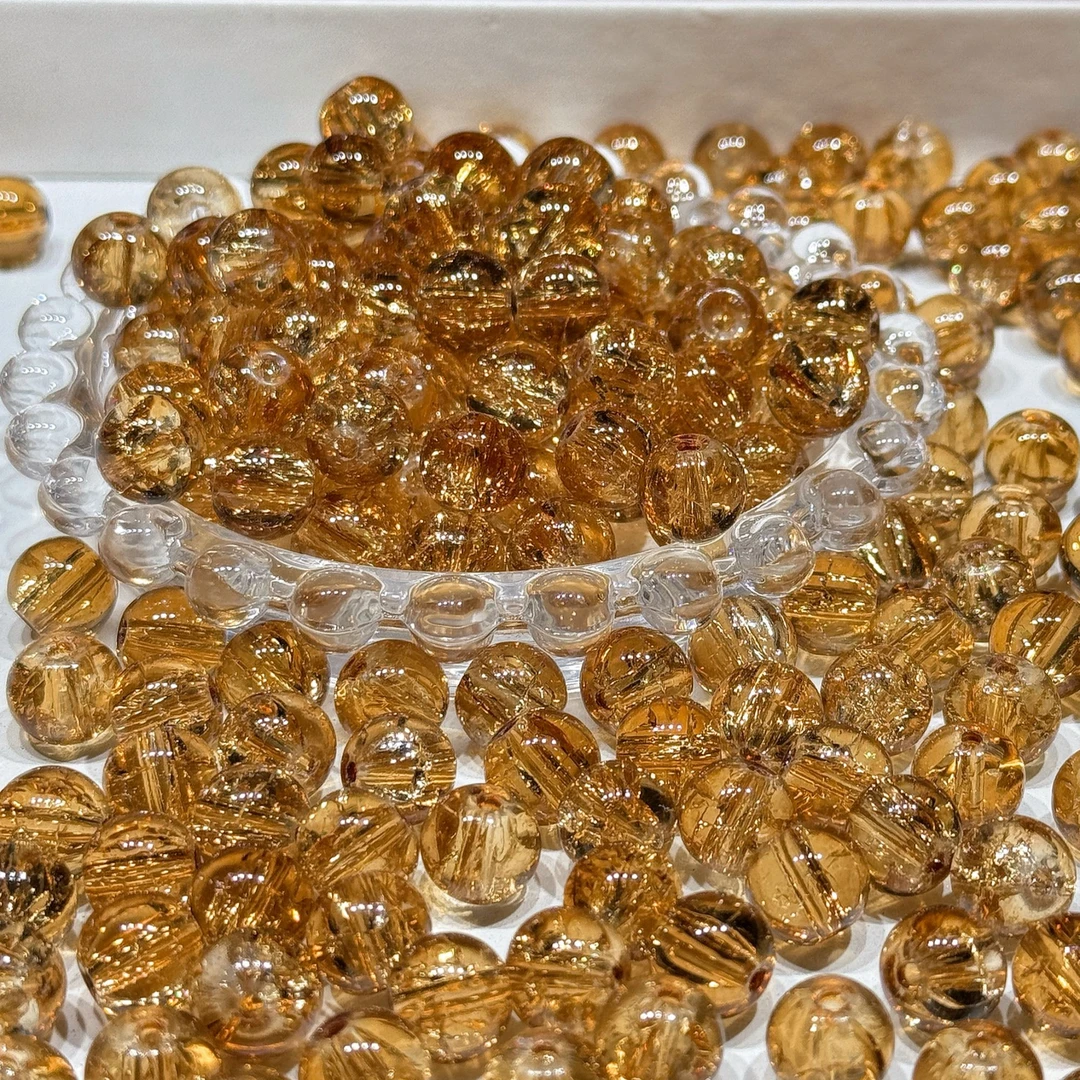 DIY卡10定制仿碧玺色琉璃珠散珠串珠萌粒