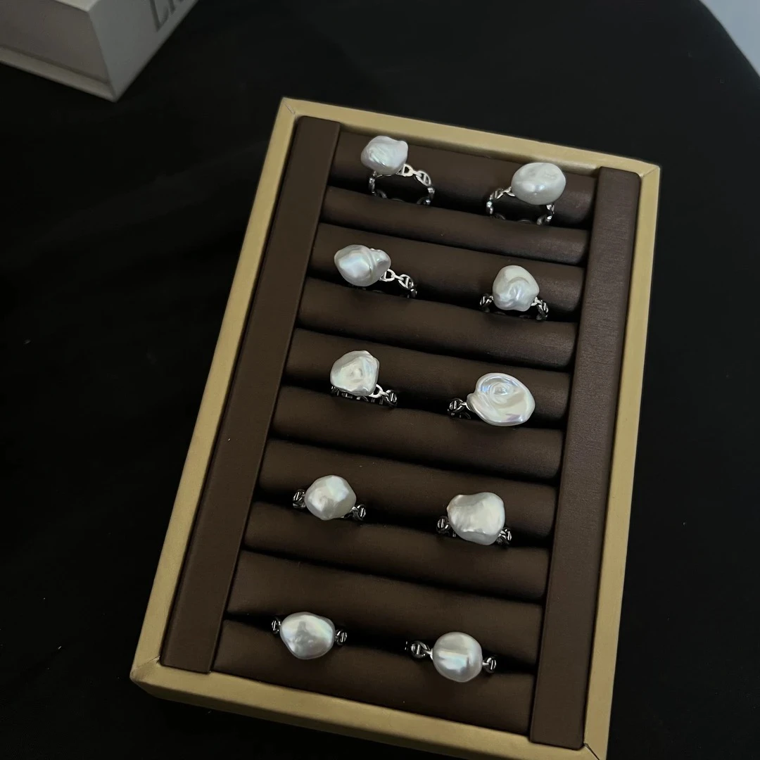 （冬日）天然淡水无核keshi珍珠猪鼻戒指-多样性发1