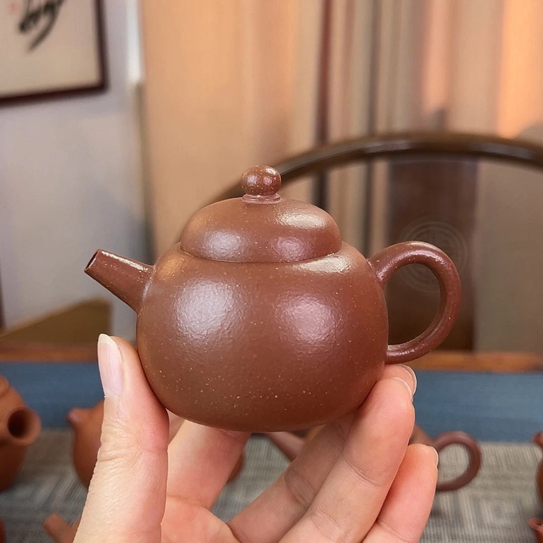 紫砂茶壶精品 百纳壶 红降坡泥 130cc