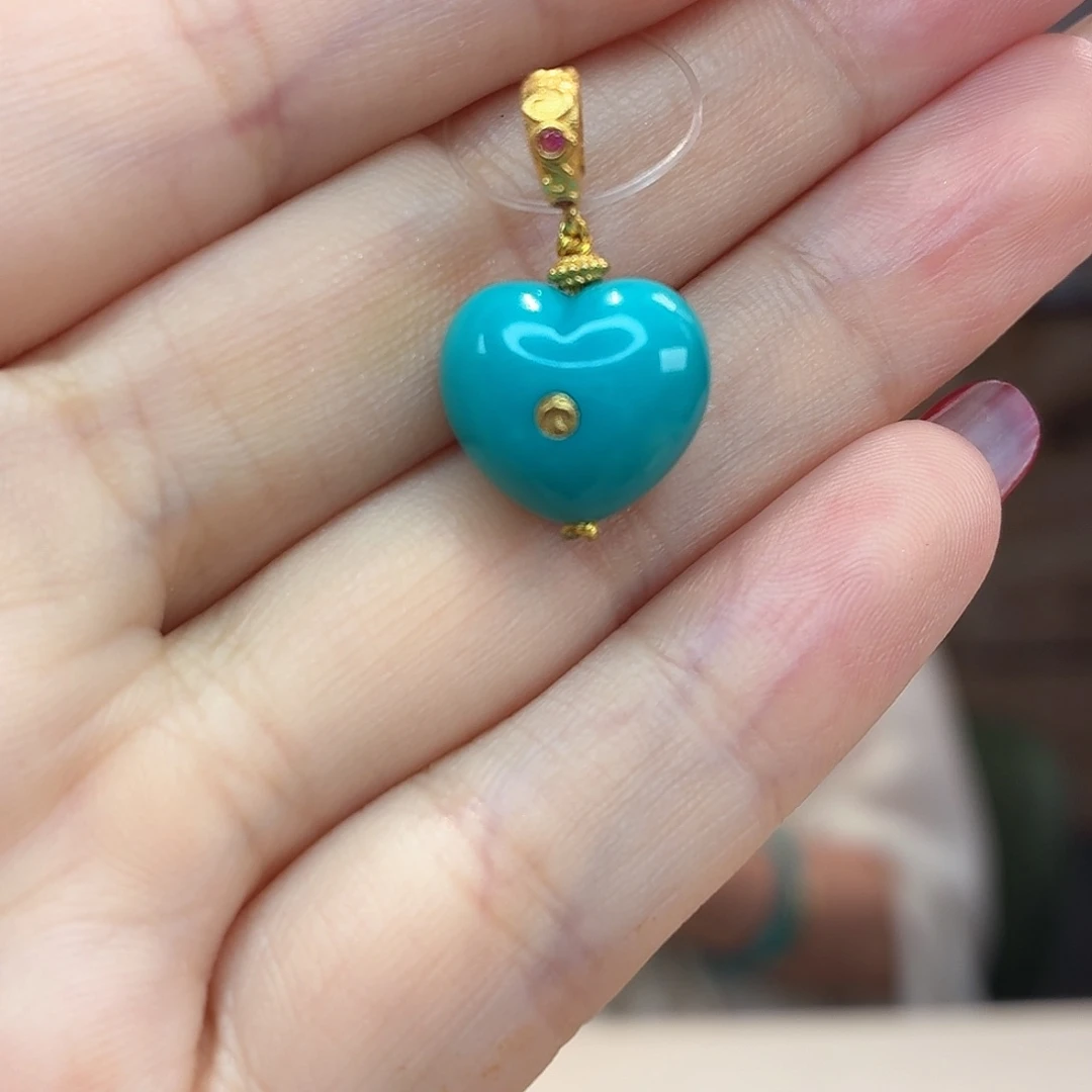 绿松石18K金镶嵌颈饰