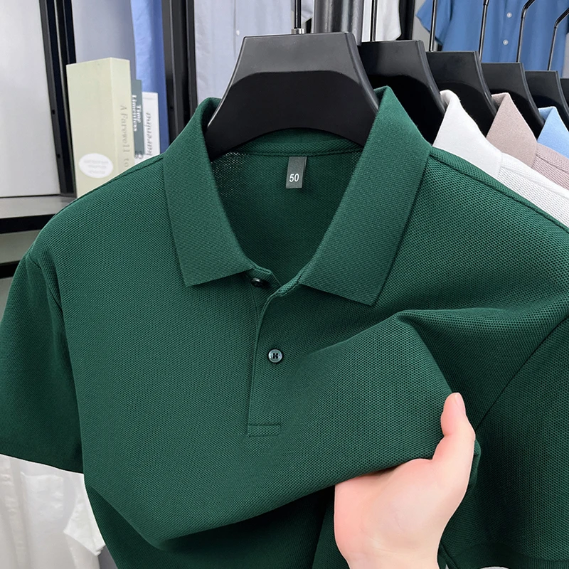 【夏季100%纯棉短袖Polo衫清凉透气男士翻领男士t恤短袖