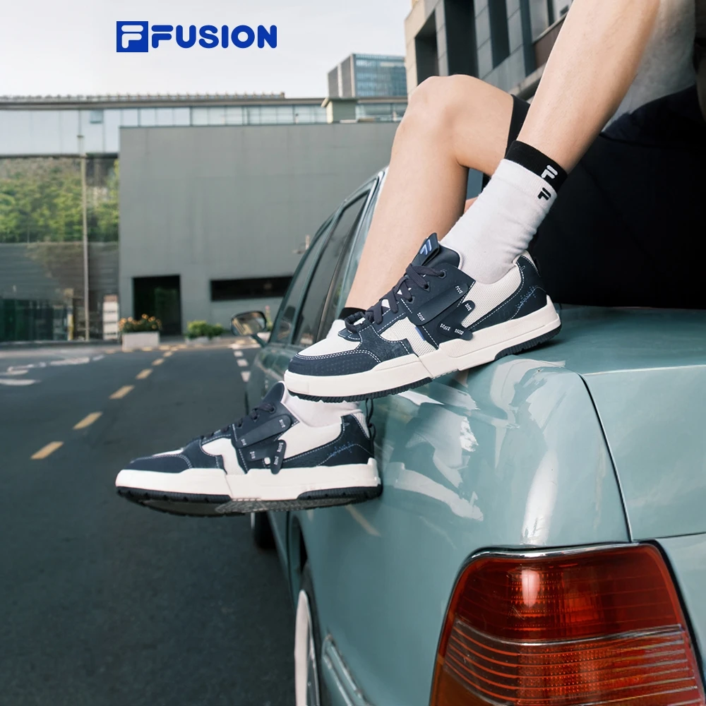 FILA FUSION 斐乐潮牌几何鞋男鞋板鞋解构拼接运动鞋T12M532909F