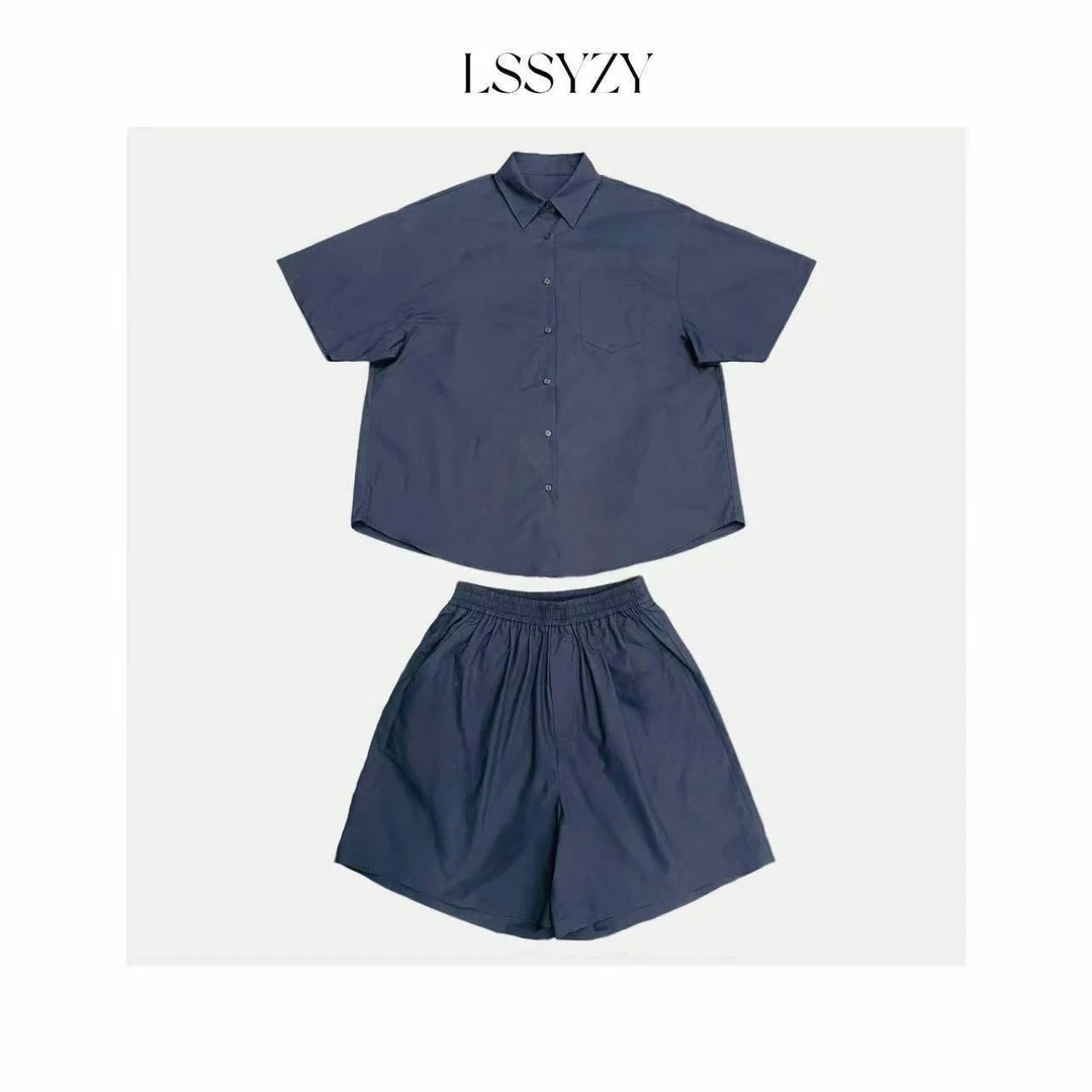 LSSYZY小众设计师款短袖衬衫套装N646#