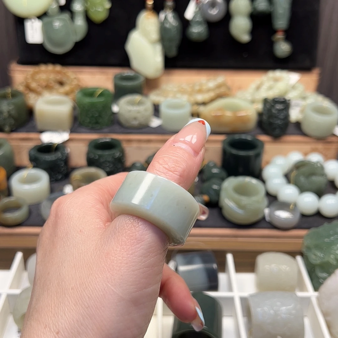 和田玉未镶嵌戒指22内径28号