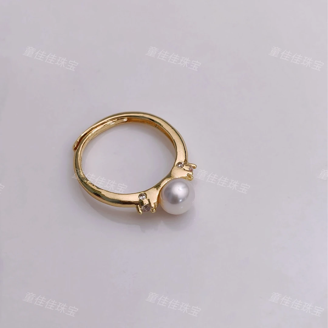 【新粉福利】时尚精致百搭 淡水珍珠戒指 非基地发货不带证书
