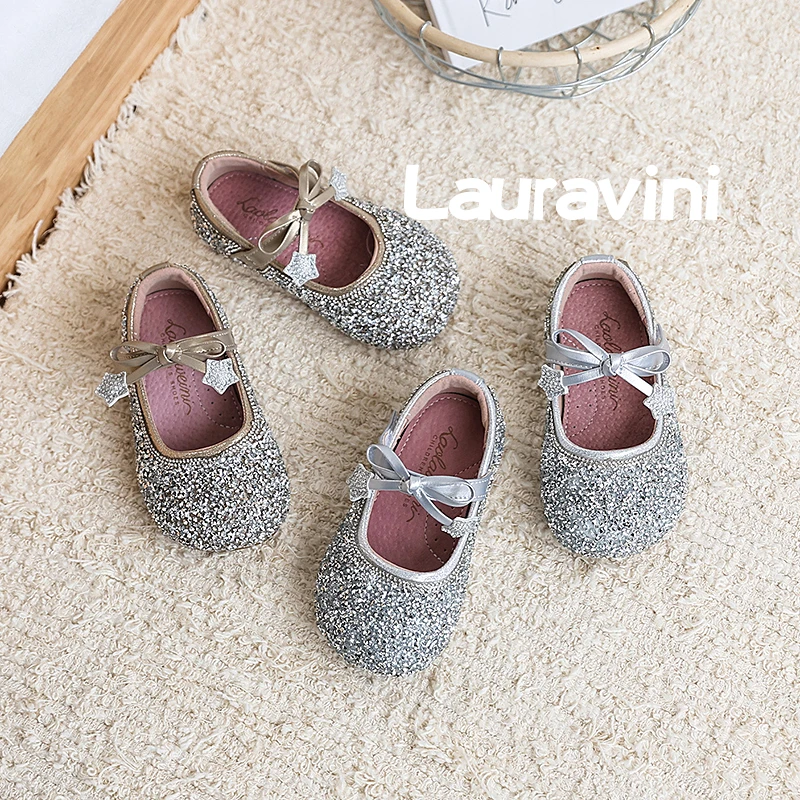 银色水晶鞋公主鞋配礼服软底女宝宝闪亮演出童鞋679