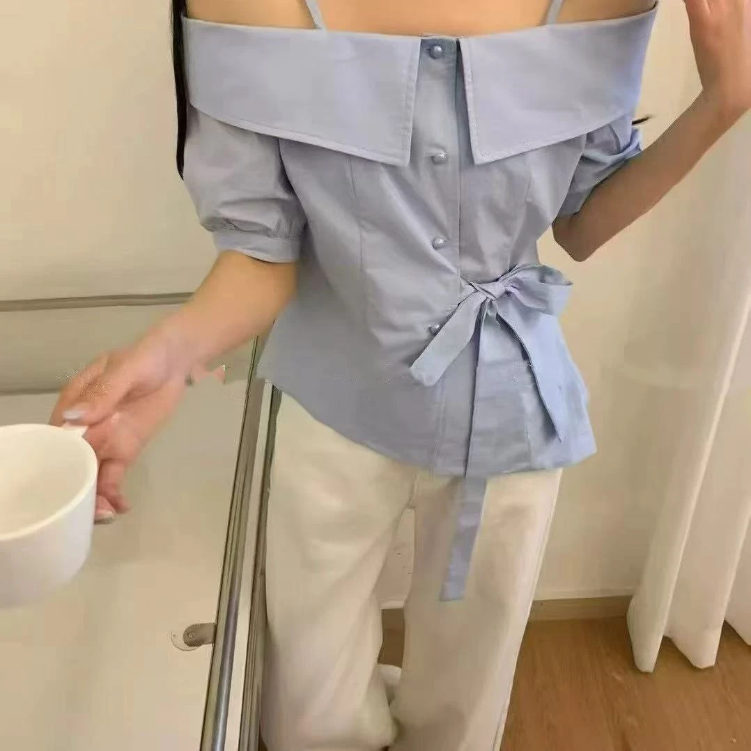 03288-BQ新款设计感一字肩上衣（80-125）