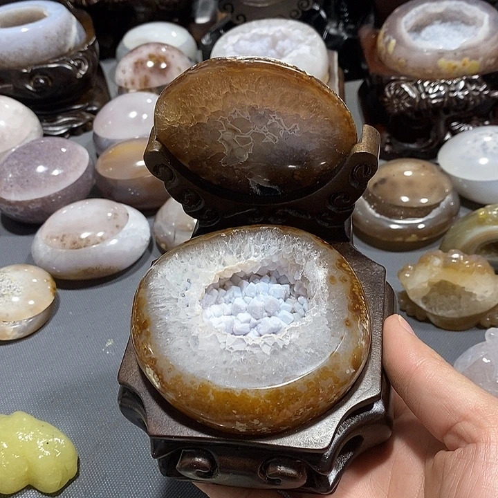 摆件未镶嵌水晶牙软花聚宝盆