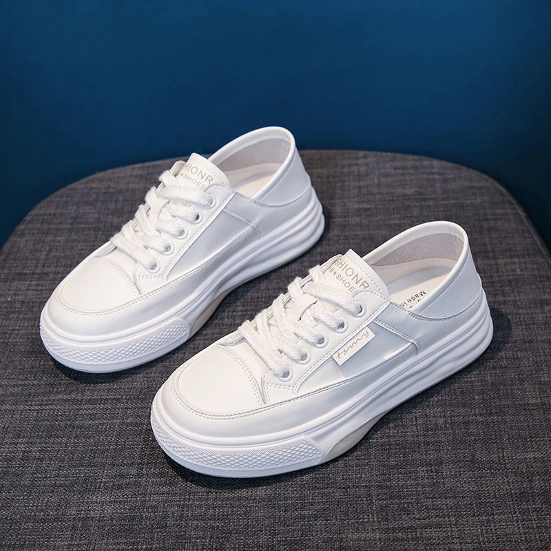 啄木鸟2025新款韩版ins透气小白鞋女低帮休闲板鞋厚底百搭鞋子513