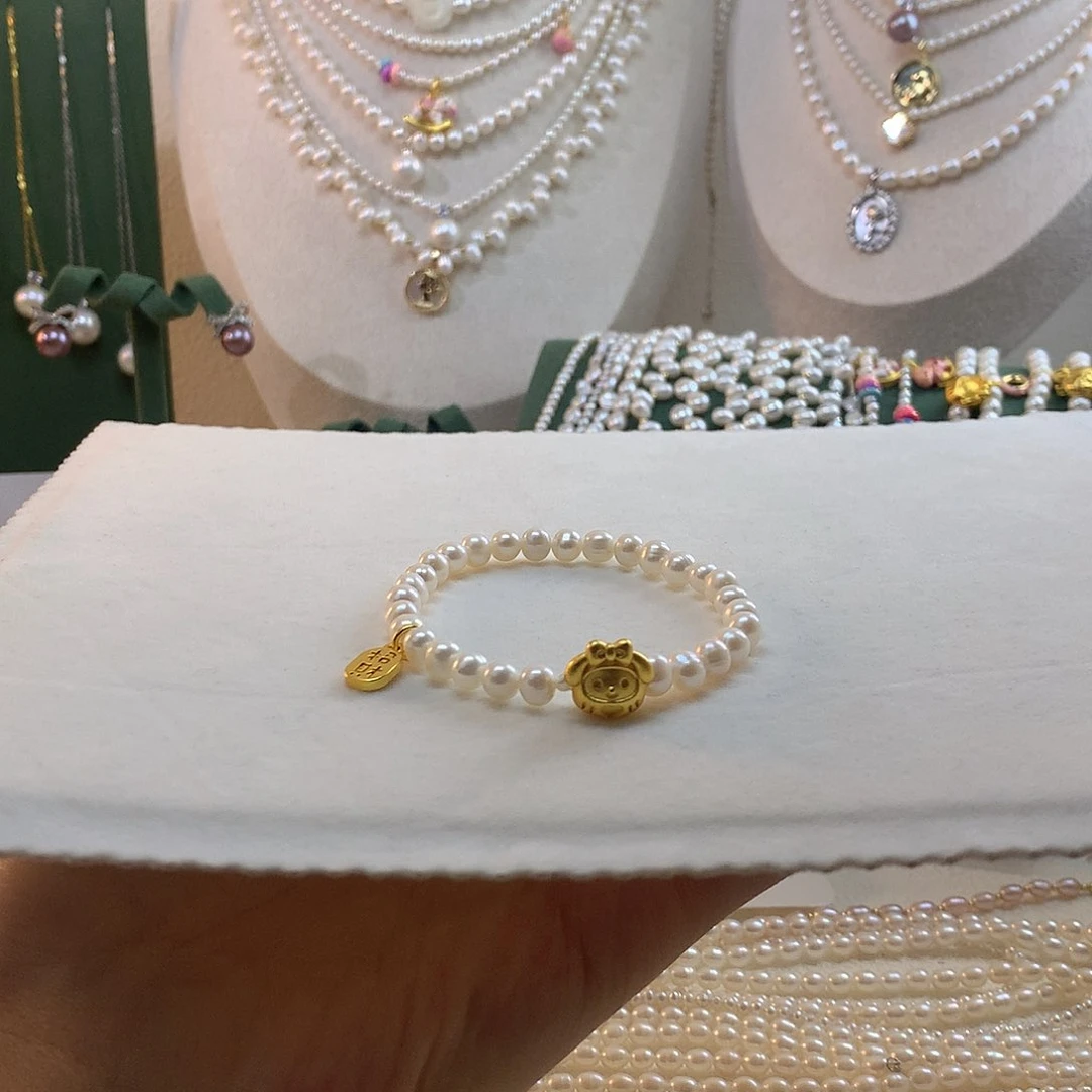 合金淡水珍珠美乐蒂手链