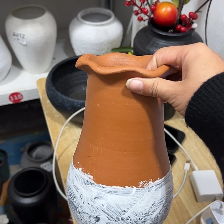 粗陶盆默认打孔高23口12