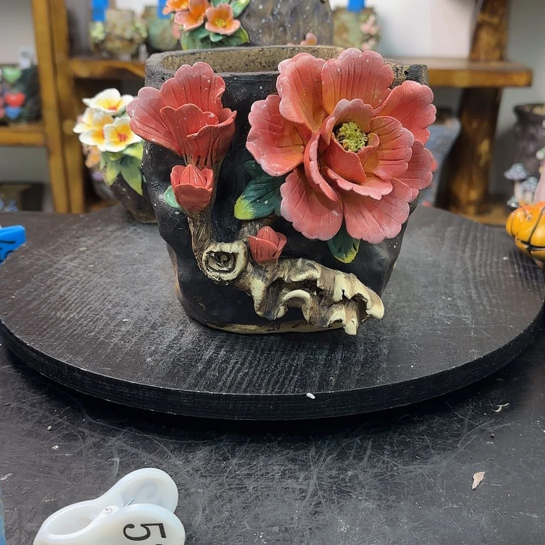 *****本默花器麦饭石花盆