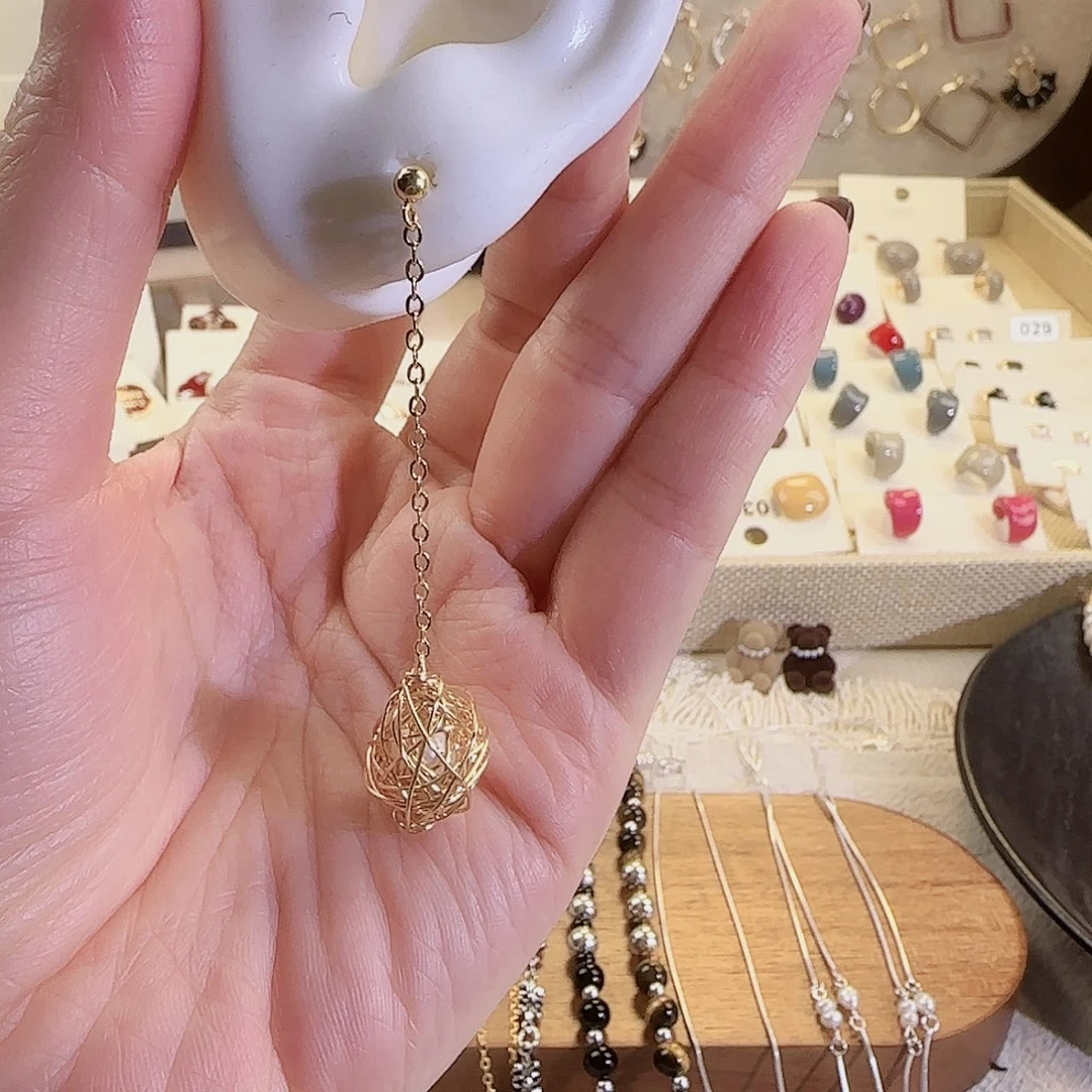 仿珍珠铜合金925银耳钉