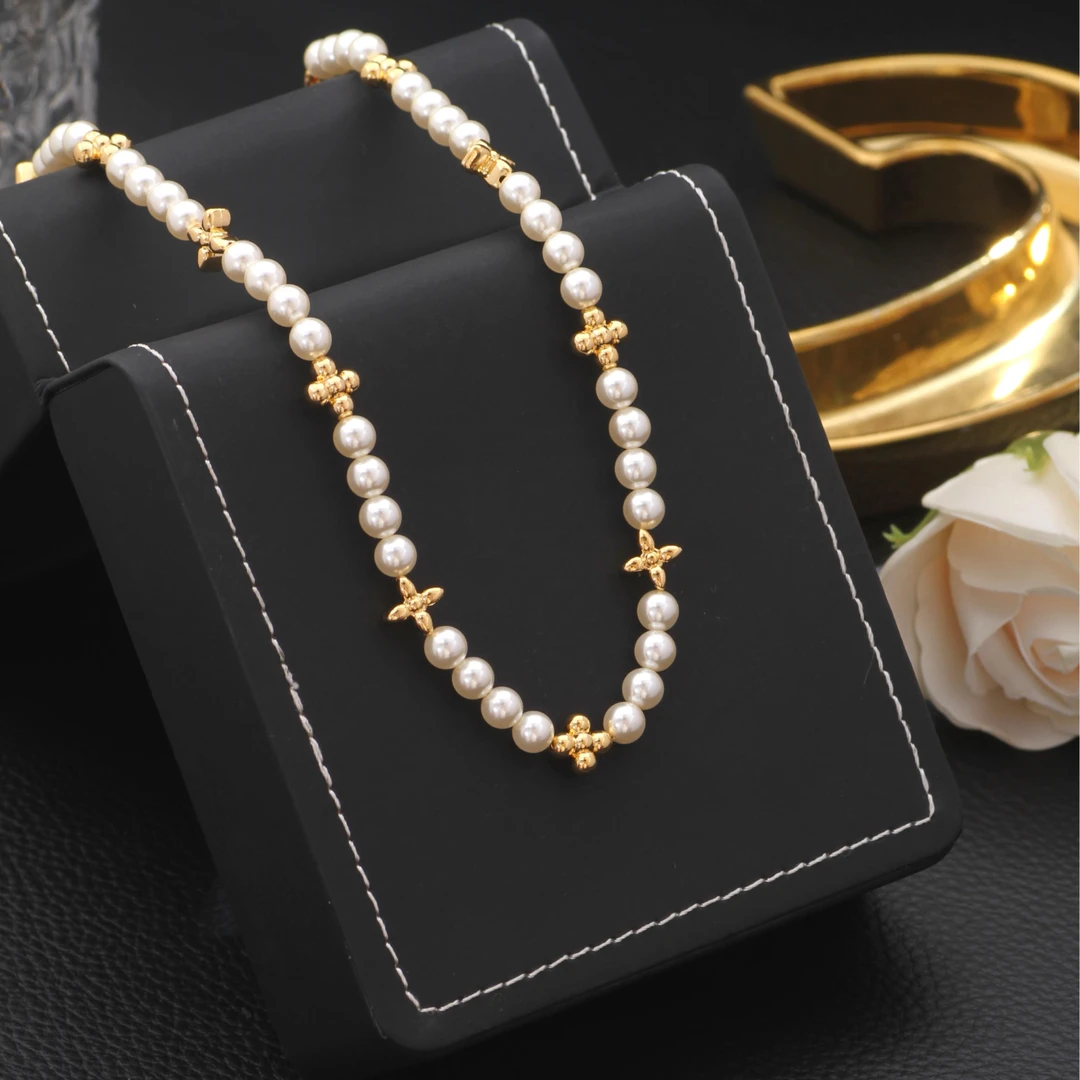 铜合金项链 《货号8778》韦雪同款五花四叶草项链