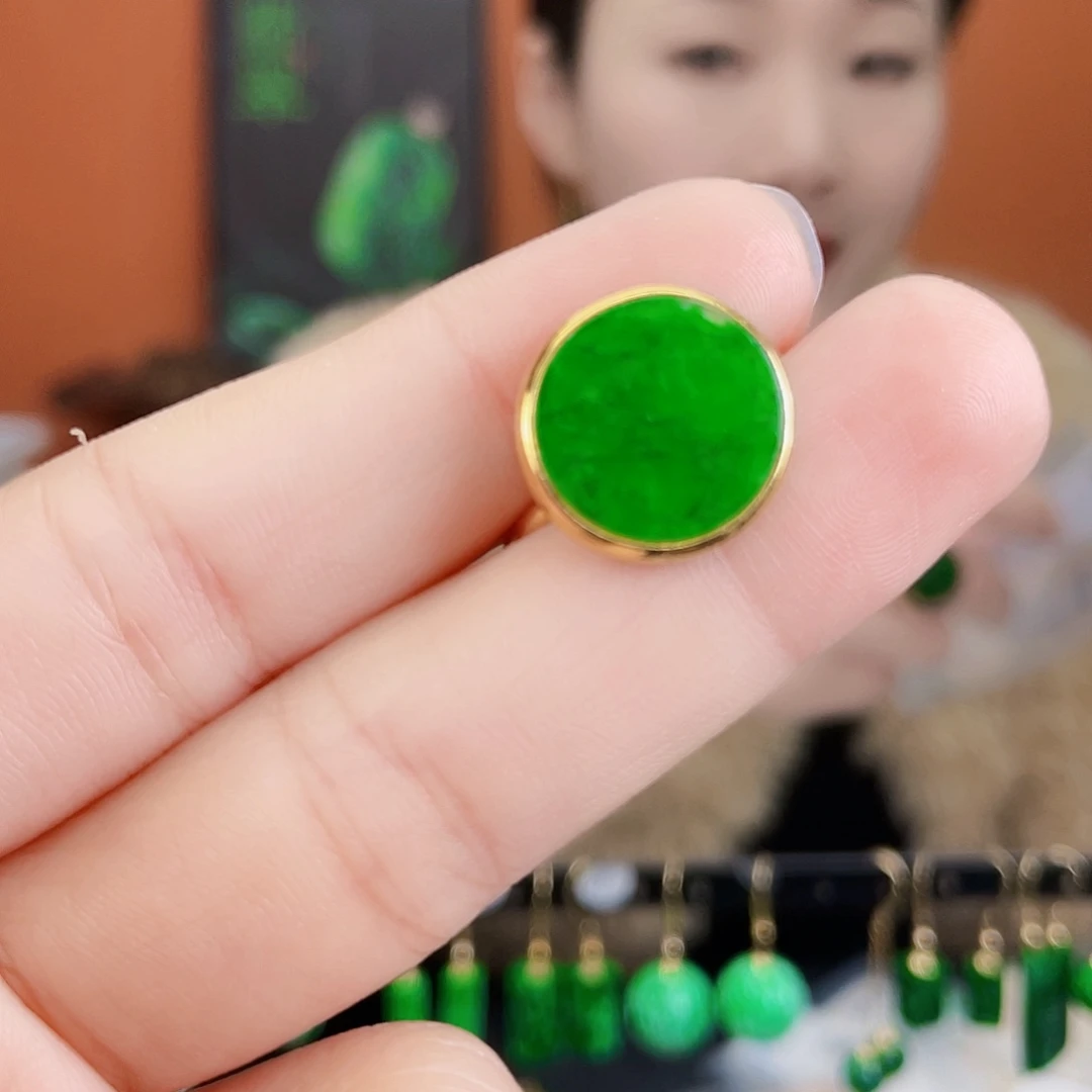 翡翠银S925镶嵌耳饰