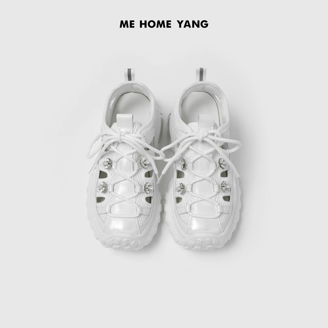 ME【镂空钉珠老爹鞋】重磅小公牛皮透气网面百搭时尚鞋子MESS3155