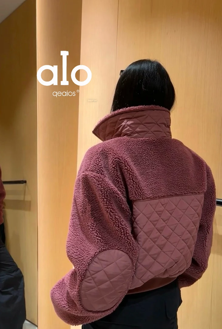 aioqeaios立领羊羔留学生老钱冬季立领宽松显瘦短款外套