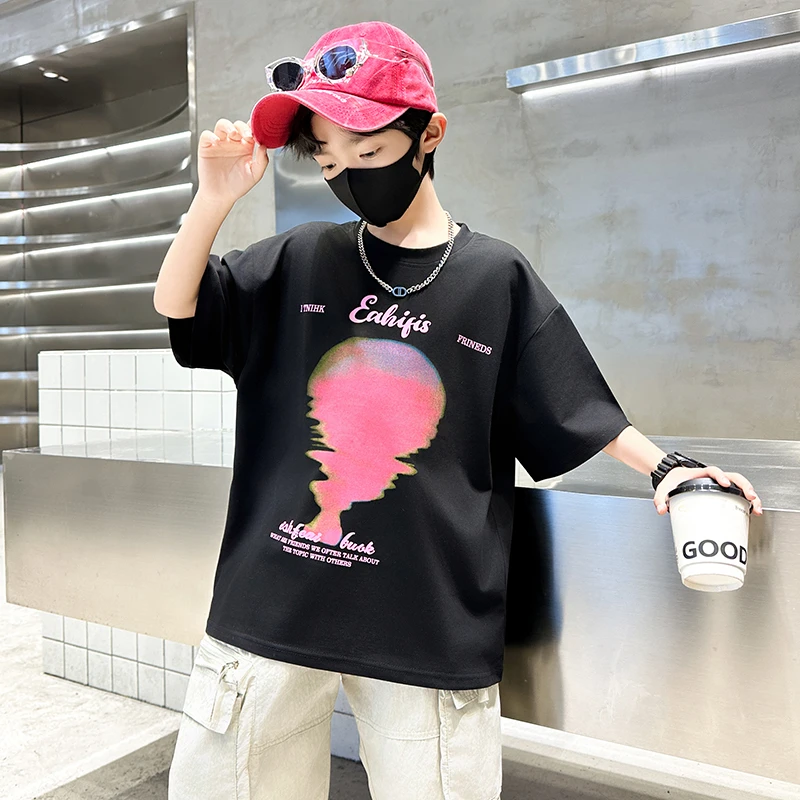 童装男童短袖t恤夏季儿童夏装男孩大童半袖纯棉2025新款男孩上衣