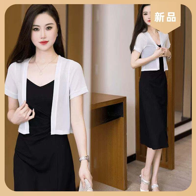 短袖小披肩外搭小个子外套网纱薄款坎肩冰丝小开衫配裙子短款夏季