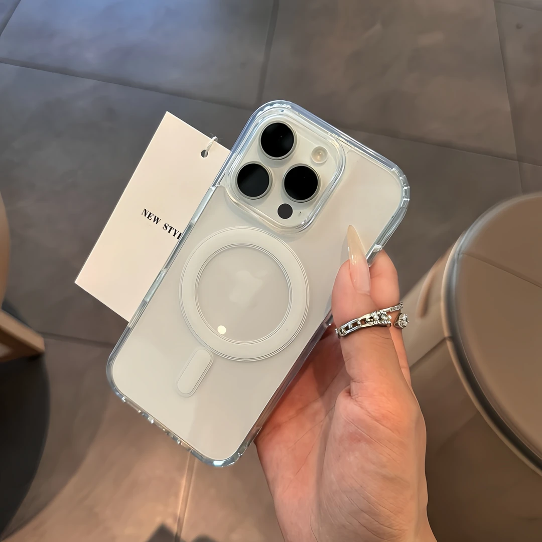 创意适用苹果16磁吸手机壳iPhone15promax简约14/13透明12防摔