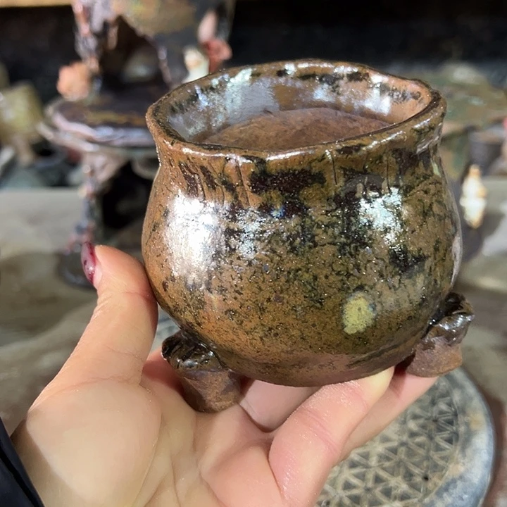 福利手工粗陶高温花器