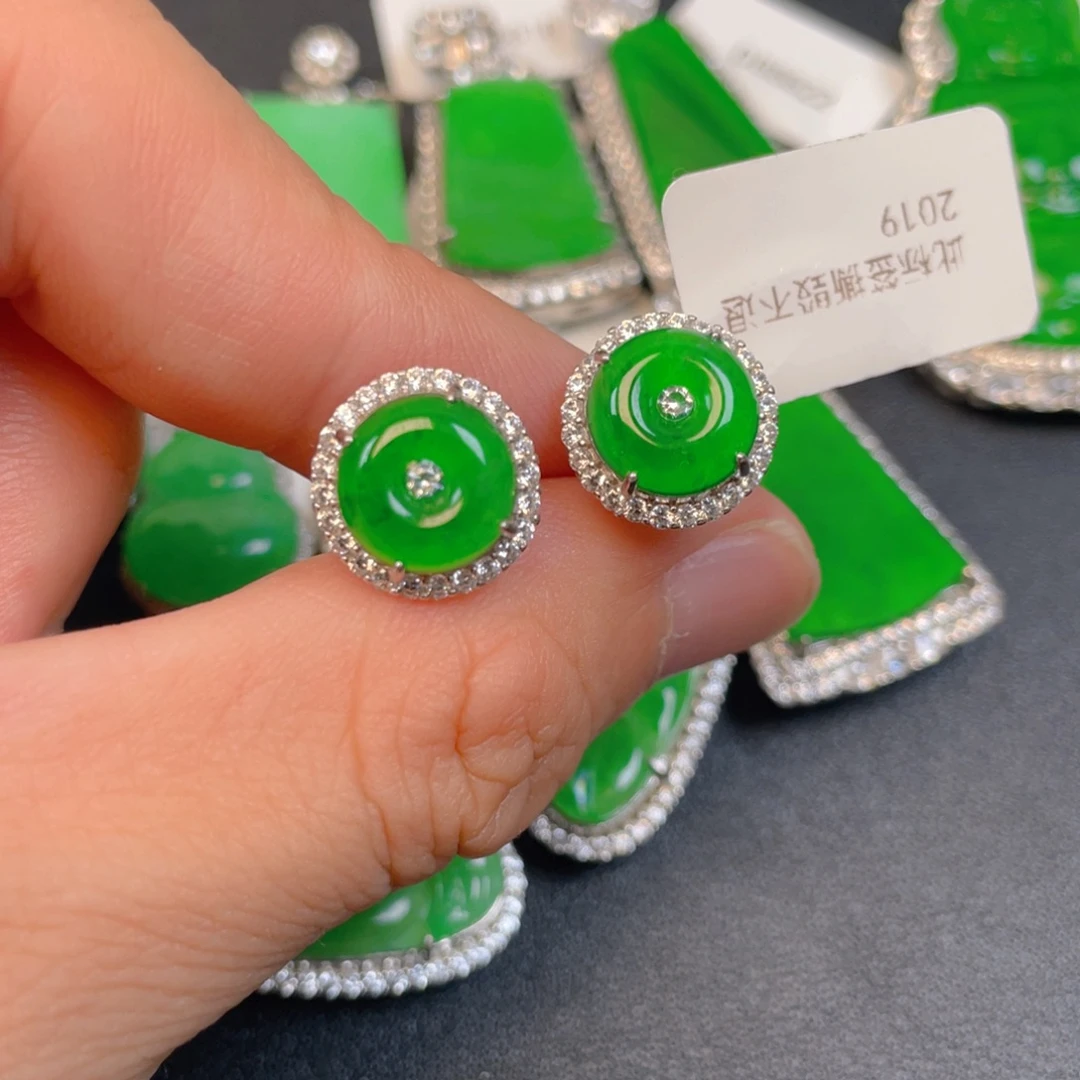 翡翠银S925镶嵌吊坠(不含链)