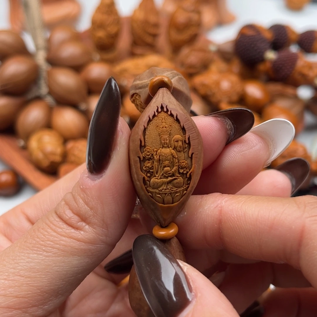 橄榄核吊坠狗守护