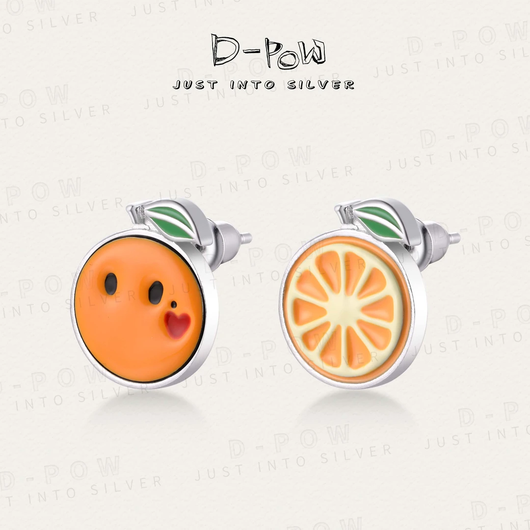 灯小炮 925银耳饰  【添添在一起】【心想事橙】耳钉（9689）