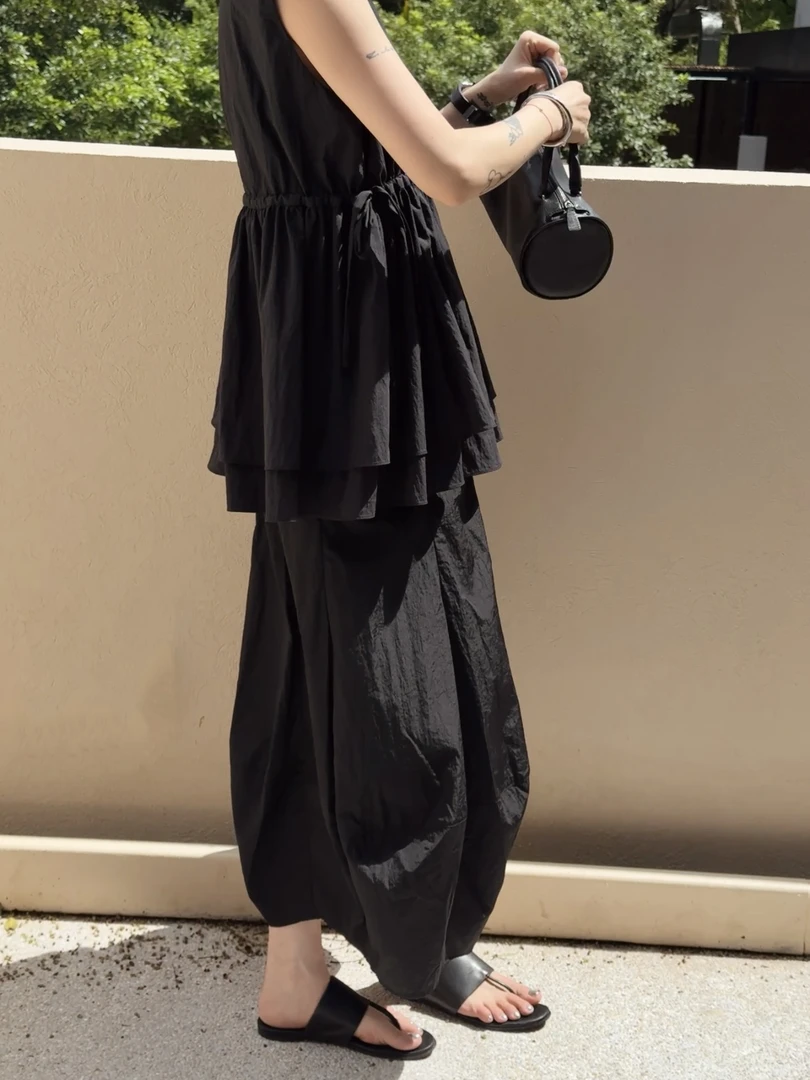 【DYMMXYMM】- 黑调下.夏款极简风时装时尚茧型半裙 -5SSP8688