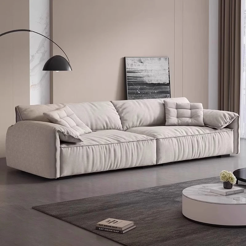 baxter大象耳朵沙发客厅简约现代小户型布艺奶油风麂皮绒直排意式