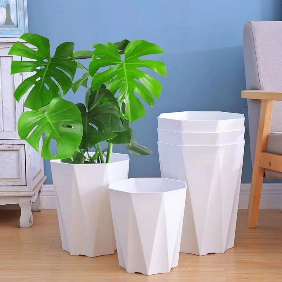 2个带托盘加厚3号菱形花盆（对角24高24）金钱树虎皮兰月季花花盆