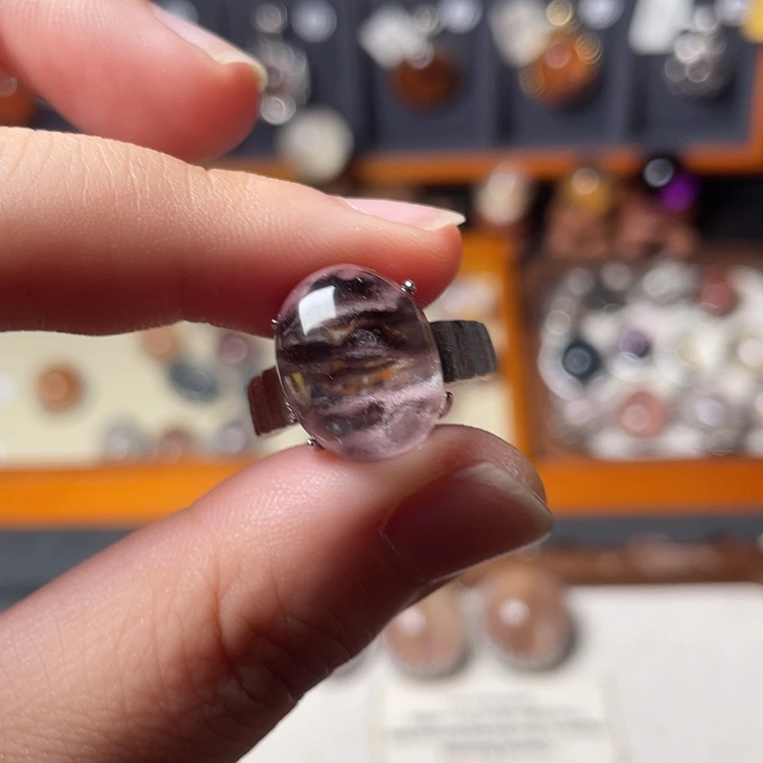 水晶戒指银S925镶嵌张***张