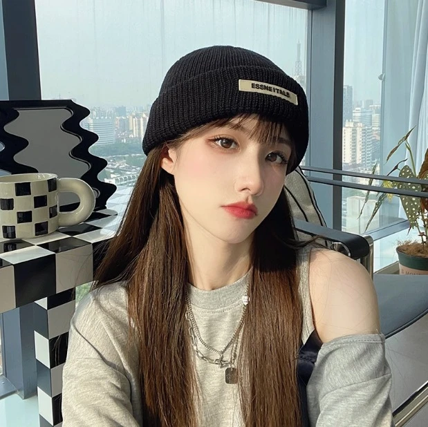 秋冬保暖针织套头帽男女同款百搭减龄毛线帽韩版减龄针织帽子批发