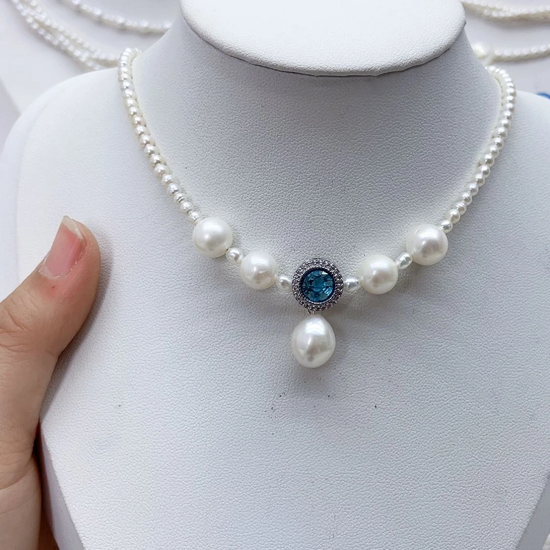 银S925镶嵌耳饰淡水珍珠