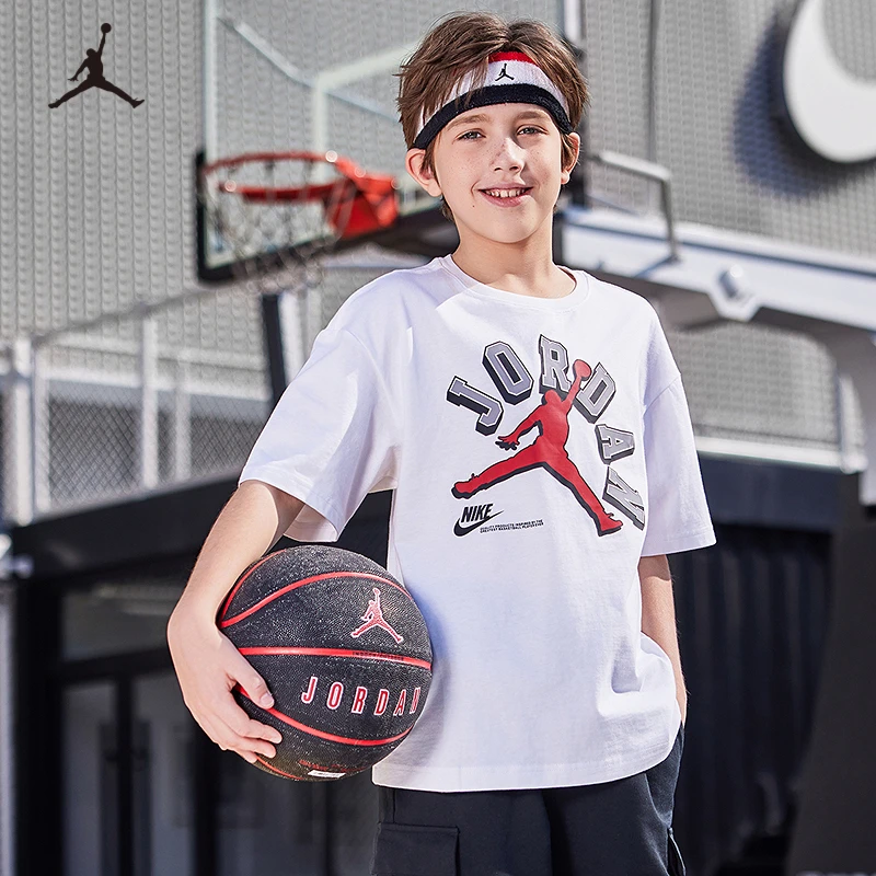 AIRJORDAN男童夏季薄款透气t恤运动纯棉休闲短袖童装潮流圆领C704