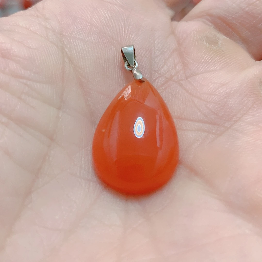 南红玛瑙吊坠(不含链)银S925镶嵌