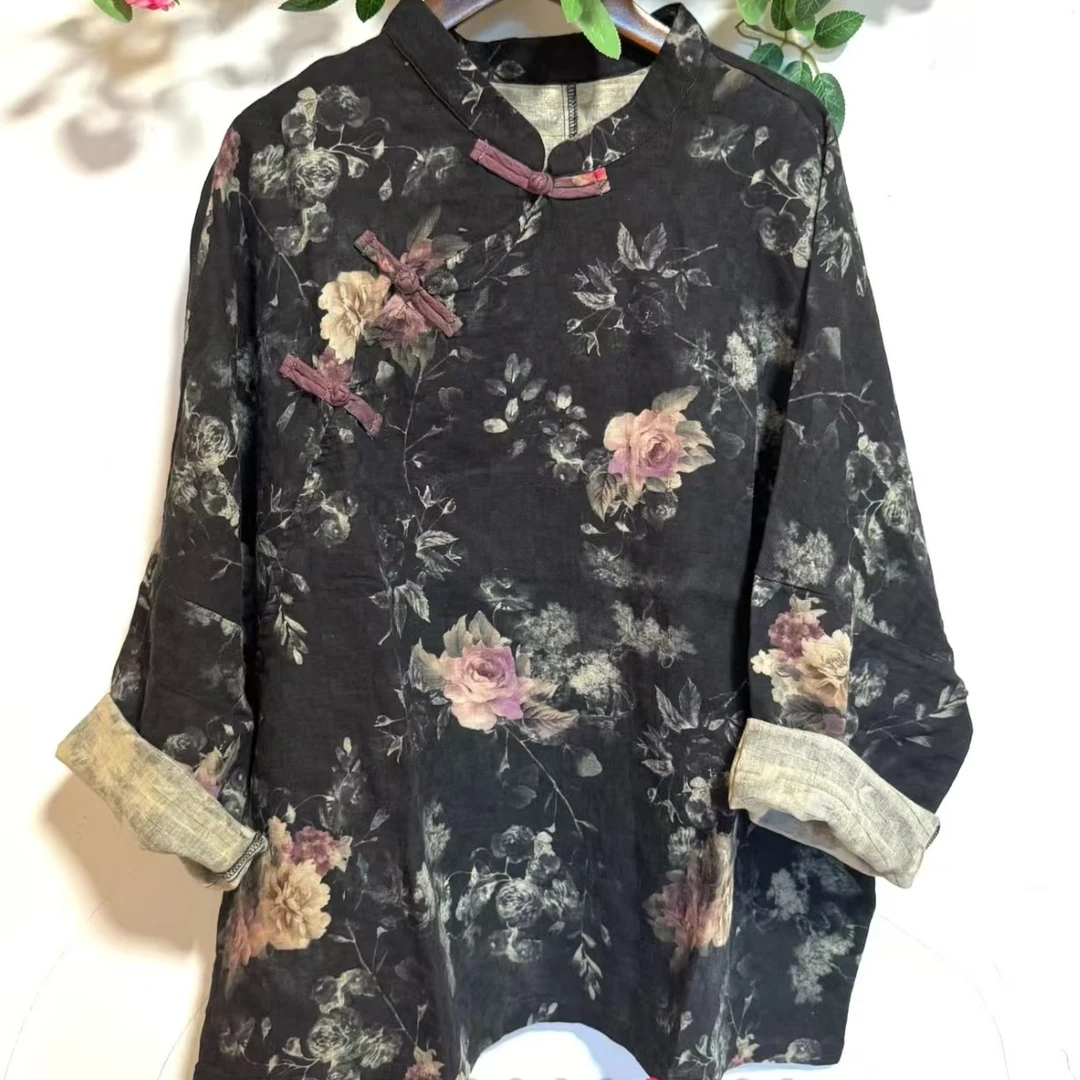 复古花色印花个性减龄套装